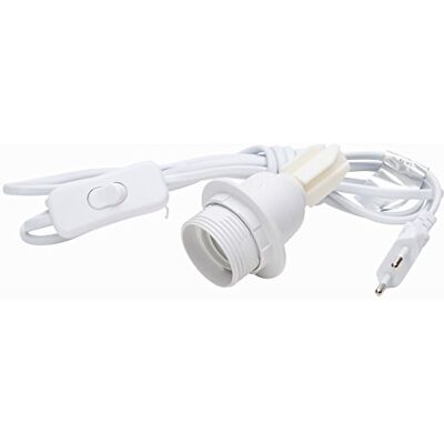 Kopp 210001042 przewód 2 m, 2 x 0,75 mm² z włącznikiem sznurkowym i oprawką izolacyjną E27, kolor biały Kopp 210001042 przewód 2 m, 2 x 0,75 mm² z włącznikiem sznurkowym i oprawką izolacyjną E27, kolor biały