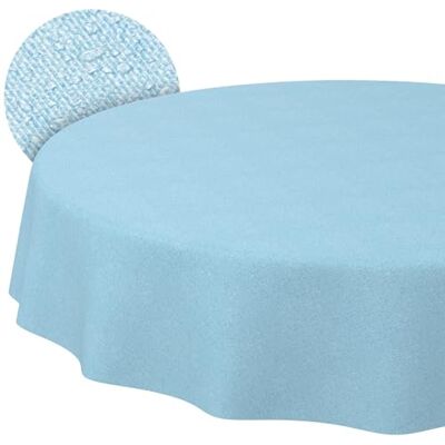 ANRO Obrus o wyglądzie lnu, zmywalny, pastelowy niebieski, okrągły, 100 cm, obrus ogrodowy do użytku wewnątrz i na zewnątrz, odporny na działanie wody, odporny na zabrudzenia, łatwy w pielęgnacji ANRO Obrus o wyglądzie lnu, zmywalny, pastelowy niebieski, okrągły, 100 cm, obrus ogrodowy do użytku wewnątrz i na zewnątrz, odporny na działanie wody, odporny na zabrudzenia, łatwy w pielęgnacji