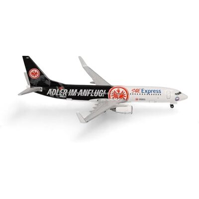 Herpa Model Samolotu Sun Express Boeing 737-800 "Eintracht Frankfurt SGE Express" "Adler im Anflug" TC-SPM, miniatura w skali 1:500, przedmiot kolekcjonerski, model bez podstawki, metal Herpa Model Samolotu Sun Express Boeing 737-800 "Eintracht Frankfurt SGE Express" "Adler im Anflug" TC-SPM, miniatura w skali 1:500, przedmiot kolekcjonerski, model bez podstawki, metal