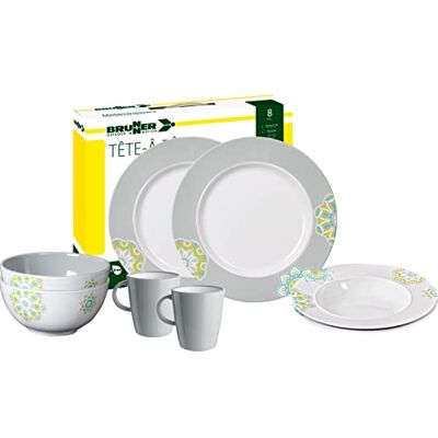 BRUNNER 0830143N.C2E Zestaw stołowy dla 2 osób, Tête-À-Tête Sandhya, 8 sztuk BRUNNER 0830143N.C2E Zestaw stołowy dla 2 osób, Tête-À-Tête Sandhya, 8 sztuk