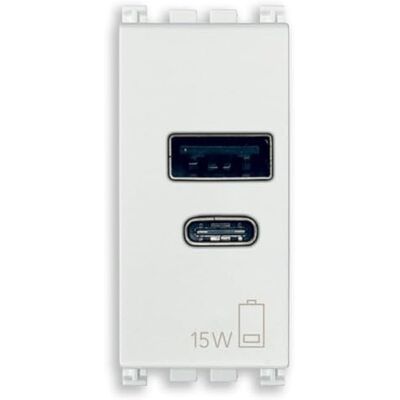 VIMAR 19292.AC.15.B Arké zasilacz USB 15 W 3A 5 V do urządzeń elektronicznych, wyjścia USB A i USB C VIMAR 19292.AC.15.B Arké zasilacz USB 15 W 3A 5 V do urządzeń elektronicznych, wyjścia USB A i USB C