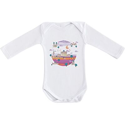 Eiffel Textile Eiffel Baby Niemcy – body z długim rękawem, 12 miesięcy, kolor malwy/pomarańczowy Eiffel Textile Eiffel Baby Niemcy – body z długim rękawem, 12 miesięcy, kolor malwy/pomarańczowy