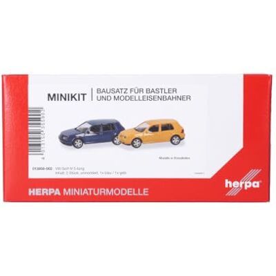 Herpa Minikit VW Golf IV, model w skali 1:87 Oryginalny zestaw dla kolekcjonerów i fanów modelarstwa od 14 lat, plastik, Made in Germany, do samodzielnego montażu Herpa Minikit VW Golf IV, model w skali 1:87 Oryginalny zestaw dla kolekcjonerów i fanów modelarstwa od 14 lat, plastik, Made in Germany, do samodzielnego montażu