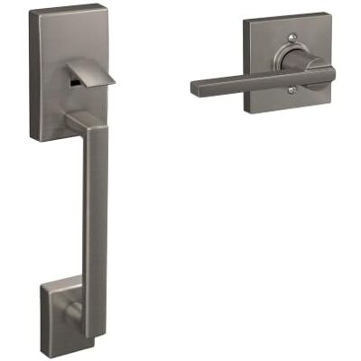 SCHLAGE FE285 CEN 619 LAT COL 16-080 10-027 134 Front Entry Handleset Interior, Collins Trim, Satin Nickel SCHLAGE FE285 CEN 619 LAT COL 16-080 10-027 134 Front Entry Handleset Interior, Collins Trim, Satin Nickel
