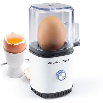 GOURMETmaxx Jajowar na 1 jajko bojler do jajek z wykrawaczem do jajek w miarce Egg Cooker – 3 stopnie twardości do Twojego kieliszka do jajka designerski jajowar mały – części nadające się do GOURMETmaxx Jajowar na 1 jajko bojler do jajek z wykrawaczem do jajek w miarce Egg Cooker – 3 stopnie twardości do Twojego kieliszka do jajka designerski jajowar mały – części nadające się do