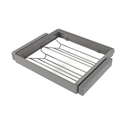 Emuca Zestaw składający się z szuflady na buty i regulowanej ramy Quartz do szaf, z prowadnicami z cichym domykiem i pełnym wysuwem, moduł 60 cm, wykończenie tytanowe Emuca Zestaw składający się z szuflady na buty i regulowanej ramy Quartz do szaf, z prowadnicami z cichym domykiem i pełnym wysuwem, moduł 60 cm, wykończenie tytanowe