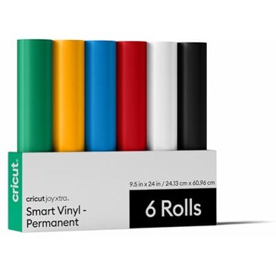 Cricut Smart Vinyl permanentny, próbnik, 24 cm x 61 cm luzem (6) Cricut Smart Vinyl permanentny, próbnik, 24 cm x 61 cm luzem (6)