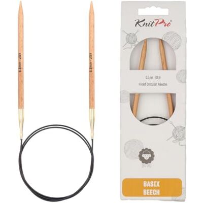 KnitPro Basix Bukowe stałe okrągłe igły 24" (60 cm) rozmiar US 9 (5,5 mm) KnitPro Basix Bukowe stałe okrągłe igły 24" (60 cm) rozmiar US 9 (5,5 mm)