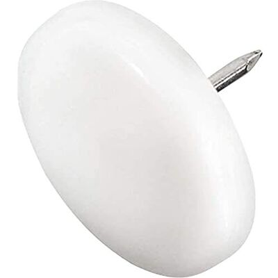 Adsamm PG-N-WH-30-100 PG-N-WH-30 100 x ślizgacze z tworzywa sztucznego z gwoździami, białe, Ø 30 mm Adsamm PG-N-WH-30-100 PG-N-WH-30 100 x ślizgacze z tworzywa sztucznego z gwoździami, białe, Ø 30 mm