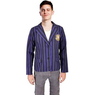 Ciao - Nevermore Academy Jacket school uniform costume disguise fancy dress boy girl official Wednesday Addams (Size S) Ciao - Nevermore Academy Jacket school uniform costume disguise fancy dress boy girl official Wednesday Addams (Size S)