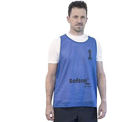 79010.028.2 Softee Equipment Unisex_dorosły zestaw 5 miękkich śliniaków numerowanych od 11 do 15 kamizelki, niebieski, jeden rozmiar 79010.028.2 Softee Equipment Unisex_dorosły zestaw 5 miękkich śliniaków numerowanych od 11 do 15 kamizelki, niebieski, jeden rozmiar