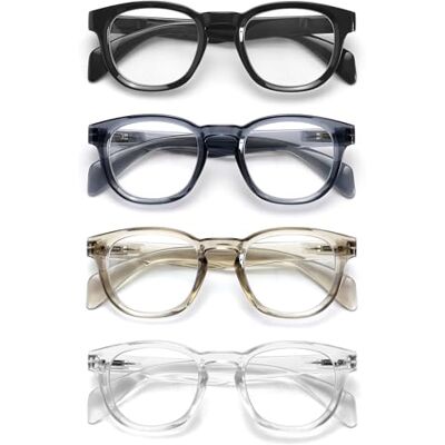 OPULIZE AWE Okulary przeciw niebieskiemu światłu dla mężczyzn i kobiet, okrągłe okulary w stylu retro, antyodblaskowe, do komputera, gier, ochrona przed promieniowaniem UV, zmęczenie oczu OPULIZE AWE Okulary przeciw niebieskiemu światłu dla mężczyzn i kobiet, okrągłe okulary w stylu retro, antyodblaskowe, do komputera, gier, ochrona przed promieniowaniem UV, zmęczenie oczu