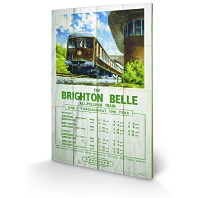 Pyramid Brighton Belle nadruk z drewna, wielokolorowy, 40 x 59 cm Pyramid Brighton Belle nadruk z drewna, wielokolorowy, 40 x 59 cm