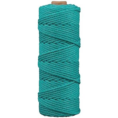 Rayher Przędza do makramy, petrol, 3 mm ø, rolka 70 m, ok. 210 g, przędza dziewiarska, przędza tekstylna, przędza do majsterkowania, 44007411 Rayher Przędza do makramy, petrol, 3 mm ø, rolka 70 m, ok. 210 g, przędza dziewiarska, przędza tekstylna, przędza do majsterkowania, 44007411