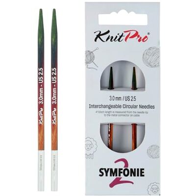 KnitPro Symfonie 2 normalne wymienne igły 5" (13 cm) 3 mm KnitPro Symfonie 2 normalne wymienne igły 5" (13 cm) 3 mm