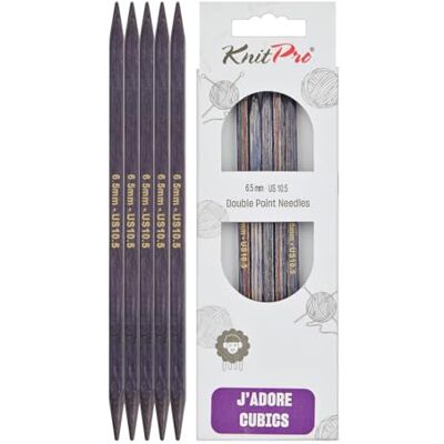 KnitPro J'Adore Cubics Zestawy 5 drutów do robienia na drutach o podwójnym szpicu Drewniane szpilki do skarpetek, czapek, rękawiczek, krótkie, okrągłe robótki na drutach 15 cm x 6,50 mm KnitPro J'Adore Cubics Zestawy 5 drutów do robienia na drutach o podwójnym szpicu Drewniane szpilki do skarpetek, czapek, rękawiczek, krótkie, okrągłe robótki na drutach 15 cm x 6,50 mm