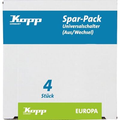 Kopp Europejski uniwersalny przełącznik (wyłącznik/wyłącznik), 4 sztuki w opakowaniu, 617601056, kremowo-biały, 4 sztuki Kopp Europejski uniwersalny przełącznik (wyłącznik/wyłącznik), 4 sztuki w opakowaniu, 617601056, kremowo-biały, 4 sztuki