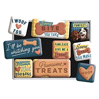 ART Every Bite You Take Dog Treats magnesy w stylu retro, 9 sztuk, pomysł na prezent dla właścicieli psów, zestaw magnesów na tablicę magnetyczną, design vintage ART Every Bite You Take Dog Treats magnesy w stylu retro, 9 sztuk, pomysł na prezent dla właścicieli psów, zestaw magnesów na tablicę magnetyczną, design vintage