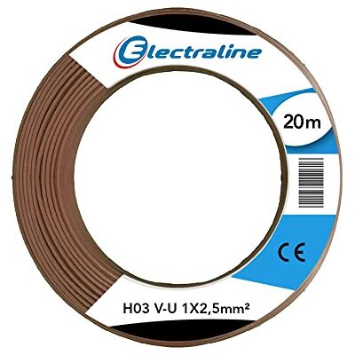 Electraline 12675 H03 V-U 1X2,5 20M, brązowy Electraline 12675 H03 V-U 1X2,5 20M, brązowy