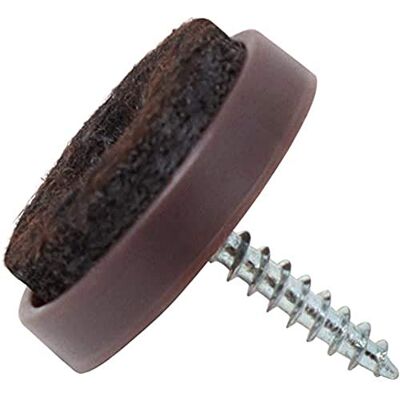 Adsamm ® / 16 x podkładki filcowe ze śrubą/brązowy/Ø 24 mm/okrągły/ślizgacze do mebli do wkręcania w jakości premium Adsamm ® / 16 x podkładki filcowe ze śrubą/brązowy/Ø 24 mm/okrągły/ślizgacze do mebli do wkręcania w jakości premium
