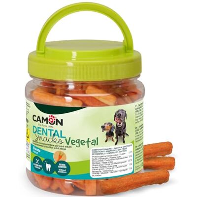 CAMON Przekąski warzywne dentystyczne Chrupiąca marchewka Przekąski warzywne dla dorosłych psów z 94% marchewką Premietti 4 cm Bezglutenowa formuła 150 g CAMON Przekąski warzywne dentystyczne Chrupiąca marchewka Przekąski warzywne dla dorosłych psów z 94% marchewką Premietti 4 cm Bezglutenowa formuła 150 g