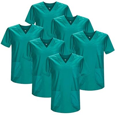 BZ-6-817 MISEMIYA Pakiet 6 sztuk Unisex medyczna medyczna pielęgniarka jednolite opieki zdrowotnej, Zielony 21, XS BZ-6-817 MISEMIYA Pakiet 6 sztuk Unisex medyczna medyczna pielęgniarka jednolite opieki zdrowotnej, Zielony 21, XS
