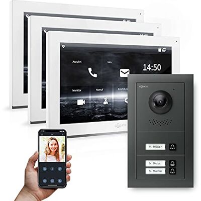 Goliath Hybrid IP Full-HD wideodomofon aplikacja 3-Fam 3 x ekran dotykowy 10" aluminiowa stacja do drzwi podtynkowych 3 dzwonki ultraszeroki kąt 180° AV-IPS-636 Goliath Hybrid IP Full-HD wideodomofon aplikacja 3-Fam 3 x ekran dotykowy 10" aluminiowa stacja do drzwi podtynkowych 3 dzwonki ultraszeroki kąt 180° AV-IPS-636