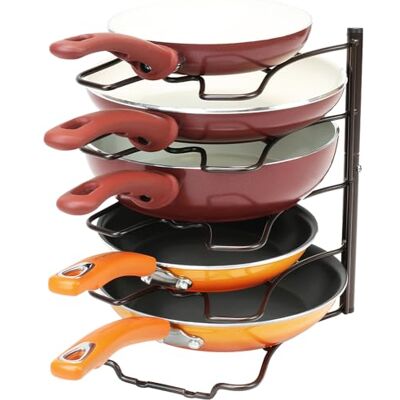 Deco Brothers Stojak organizer na patelnie, brąz Deco Brothers Stojak organizer na patelnie, brąz