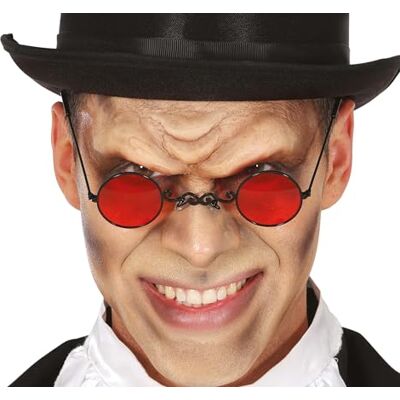 Guirca Model Czerwone okrągłe okulary wampira - Akcesorium do kostiumu Guirca Model Czerwone okrągłe okulary wampira - Akcesorium do kostiumu