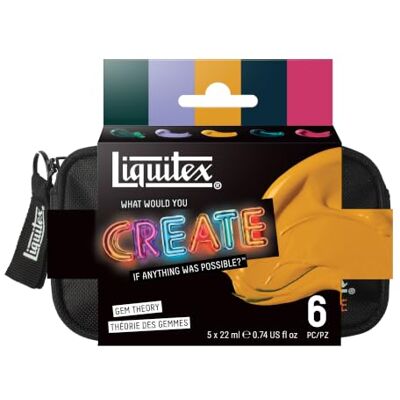 Liquitex Heavy Body WWYC – farby akrylowe Gem Theory Set 3699495: 5×22 ml Heavy Body w nowoczesnych kolorach – wysoka pigmentacja i efekty strukturalne Liquitex Heavy Body WWYC – farby akrylowe Gem Theory Set 3699495: 5×22 ml Heavy Body w nowoczesnych kolorach – wysoka pigmentacja i efekty strukturalne
