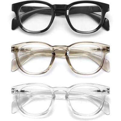 OPULIZE AWE Okulary przeciw niebieskiemu światłu dla mężczyzn i kobiet, okrągłe okulary w stylu retro, antyodblaskowe, do komputera, gier, ochrona przed promieniowaniem UV, zmęczenie oczu OPULIZE AWE Okulary przeciw niebieskiemu światłu dla mężczyzn i kobiet, okrągłe okulary w stylu retro, antyodblaskowe, do komputera, gier, ochrona przed promieniowaniem UV, zmęczenie oczu