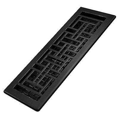 Decor Grates AJH414-BLK Orientalny rejestr podłogowy, 10 x 35 cm, teksturowana czarna Decor Grates AJH414-BLK Orientalny rejestr podłogowy, 10 x 35 cm, teksturowana czarna