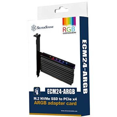 Silverstone SST-ECM24-ARGB PCI-E Gen4 Erweiterungskarte zu M.2 (NGFF) mit Kühler, ARGB Silverstone SST-ECM24-ARGB PCI-E Gen4 Erweiterungskarte zu M.2 (NGFF) mit Kühler, ARGB