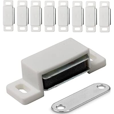 IPEA Magnetyczne zapięcia do mebli, drzwi, szafek, szuflad, 10 sztuk – magnetyczne zamknięcie z magnesem na drzwi i kredensy – magnetyczny zamek błyskawiczny do kuchni i domu – biały IPEA Magnetyczne zapięcia do mebli, drzwi, szafek, szuflad, 10 sztuk – magnetyczne zamknięcie z magnesem na drzwi i kredensy – magnetyczny zamek błyskawiczny do kuchni i domu – biały
