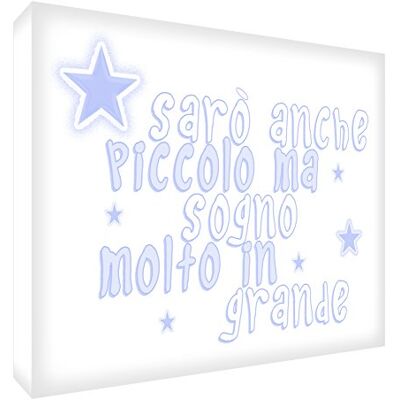ART LITTDR128-14IT Ramy na Płótnie ścienne w nowoczesnym stylu Typograficznym z tekstem Będę też mały, ale marzy bardzo duży, jasny niebieski, 20 x 30 x 4 cm ART LITTDR128-14IT Ramy na Płótnie ścienne w nowoczesnym stylu Typograficznym z tekstem Będę też mały, ale marzy bardzo duży, jasny niebieski, 20 x 30 x 4 cm