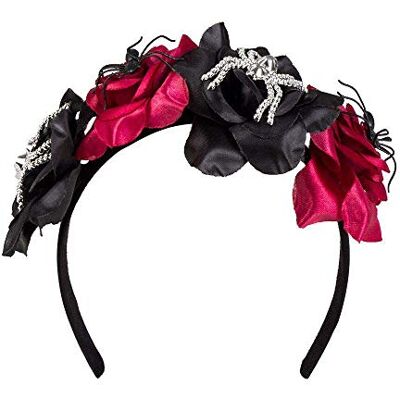 Boland Opaska Spider Flowers Tiara z kwiatami i pająkami do kostiumu na Halloween, karnawał i imprezę tematyczną Boland Opaska Spider Flowers Tiara z kwiatami i pająkami do kostiumu na Halloween, karnawał i imprezę tematyczną