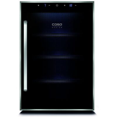 Caso WineDuett Touch 12 lodówka do wina na 12 butelek czerwonego wina 2 strefy do 7-18°C, białe diody LED i touch, 4 półki, szkło przyciemnione, czarna Caso WineDuett Touch 12 lodówka do wina na 12 butelek czerwonego wina 2 strefy do 7-18°C, białe diody LED i touch, 4 półki, szkło przyciemnione, czarna