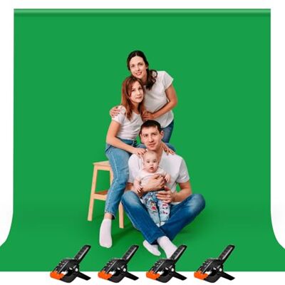 Heysliy Zestaw tła do zielonego ekranu 9,8 × 3 m, przenośny chromakey zielony materiał do powiększania, przesyłania strumieniowego Heysliy Zestaw tła do zielonego ekranu 9,8 × 3 m, przenośny chromakey zielony materiał do powiększania, przesyłania strumieniowego