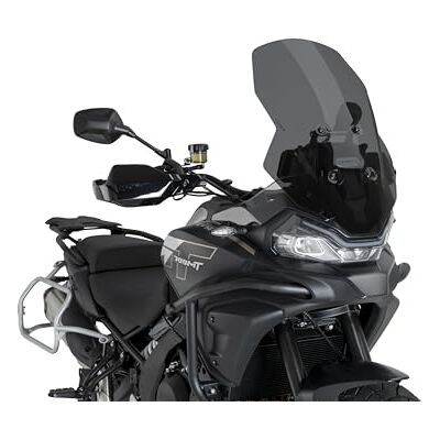 Puig 22837F Touring Screen wysoki i aerodynamiczny z akrylu CN 4 mm z zaokrąglonym profilem, płaską górną częścią i deflektorami poprawiającymi ochronę, ciemny dym Puig 22837F Touring Screen wysoki i aerodynamiczny z akrylu CN 4 mm z zaokrąglonym profilem, płaską górną częścią i deflektorami poprawiającymi ochronę, ciemny dym