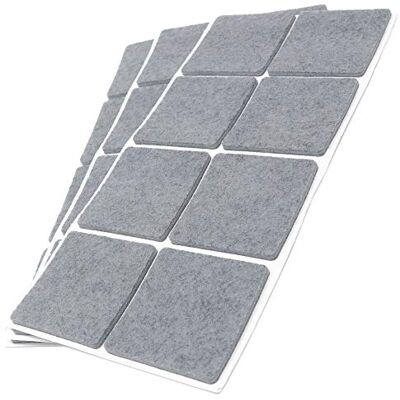Adsamm ® 24 x podkładki filcowe 50 x 50 mm szary kwadratowy grubość 3,5 mm samoprzylepne podkładki filcowe najwyższej jakości Adsamm ® 24 x podkładki filcowe 50 x 50 mm szary kwadratowy grubość 3,5 mm samoprzylepne podkładki filcowe najwyższej jakości