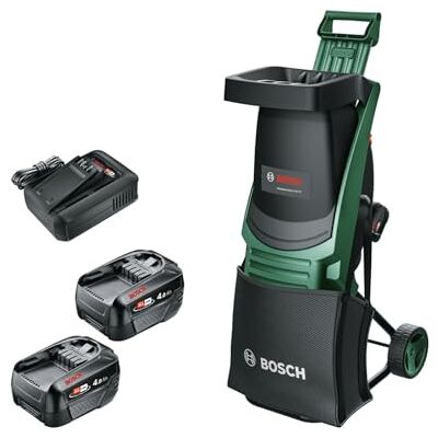 Bosch Niszczarka akumulatorowa UniversalShredder 2x18V-25 (hartowane stalowe ostrza, tnie gałęzie do 25 mm, silnik bezszczotkowy, 2 akumulatory 18V 4,0Ah, 28 l Worek zbiorczy, ładowarka) Bosch Niszczarka akumulatorowa UniversalShredder 2x18V-25 (hartowane stalowe ostrza, tnie gałęzie do 25 mm, silnik bezszczotkowy, 2 akumulatory 18V 4,0Ah, 28 l Worek zbiorczy, ładowarka)