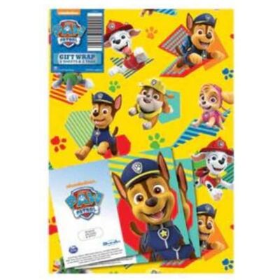 Danilo Promotions LTD Papier do pakowania Psi Patrol 8 arkuszy, 8 etykiet, rozmiar arkusza, 70 cm x 50 cm, oficjalny produkt, odpowiedzialny zasób Danilo Promotions LTD Papier do pakowania Psi Patrol 8 arkuszy, 8 etykiet, rozmiar arkusza, 70 cm x 50 cm, oficjalny produkt, odpowiedzialny zasób