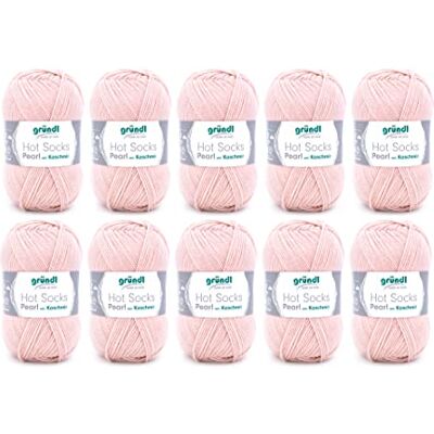 Gründl Hot Socks Pearl Przędza, Różowy, 10 x 50 g Gründl Hot Socks Pearl Przędza, Różowy, 10 x 50 g
