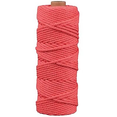 Rayher Przędza do makramy, koralowa, 3 mm ø, rolka 70 m, ok. 210 g, przędza dziewiarska, przędza tekstylna, przędza do majsterkowania, 44007212 Rayher Przędza do makramy, koralowa, 3 mm ø, rolka 70 m, ok. 210 g, przędza dziewiarska, przędza tekstylna, przędza do majsterkowania, 44007212
