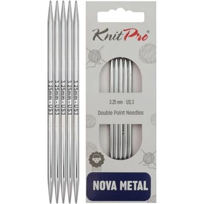 KnitPro Igły dwuszpiczaste Nova – szpilki dwustronne 12,5 cm x 3,25 mm, opakowanie 5 szt. KnitPro Igły dwuszpiczaste Nova – szpilki dwustronne 12,5 cm x 3,25 mm, opakowanie 5 szt.