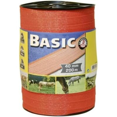 Kerbl Taśma wiklinowa Basic Classe, 200 m 40 mm, pomarańczowa, 12 x 0,16 Niro Kerbl Taśma wiklinowa Basic Classe, 200 m 40 mm, pomarańczowa, 12 x 0,16 Niro