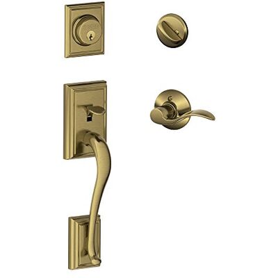 SCHLAGE F60 ADD 609 Acc LH Addison zestaw klamek z dźwignią akcentującą wnętrze lewa ręka, antyczny mosiądz SCHLAGE F60 ADD 609 Acc LH Addison zestaw klamek z dźwignią akcentującą wnętrze lewa ręka, antyczny mosiądz