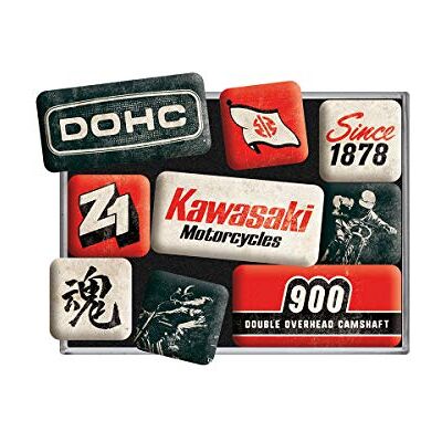ART , Kawasaki magnesy na lodówkę w stylu retro, motocykl, pomysł na prezent dla motocyklistów, zestaw magnesów do tablicy magnetycznej, styl vintage, 9 sztuk ART , Kawasaki magnesy na lodówkę w stylu retro, motocykl, pomysł na prezent dla motocyklistów, zestaw magnesów do tablicy magnetycznej, styl vintage, 9 sztuk