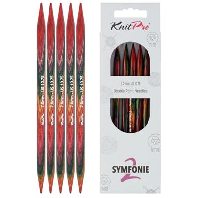 KnitPro Symfonie 2 igły podwójnie spiczaste 8" (20 cm) 7 mm KnitPro Symfonie 2 igły podwójnie spiczaste 8" (20 cm) 7 mm