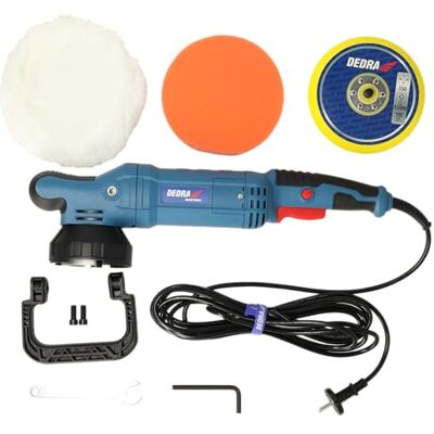 Dedra Elektryczna polerka mimośrodowa, , moc 900 W, prędkość obrotowa 800-4000 obr./min, podkładki ø 150 mm, do polerowania na sucho powierzchni, delikatny rozruch, wygodny uchwyt dodatkowy, M14 Dedra Elektryczna polerka mimośrodowa, , moc 900 W, prędkość obrotowa 800-4000 obr./min, podkładki ø 150 mm, do polerowania na sucho powierzchni, delikatny rozruch, wygodny uchwyt dodatkowy, M14